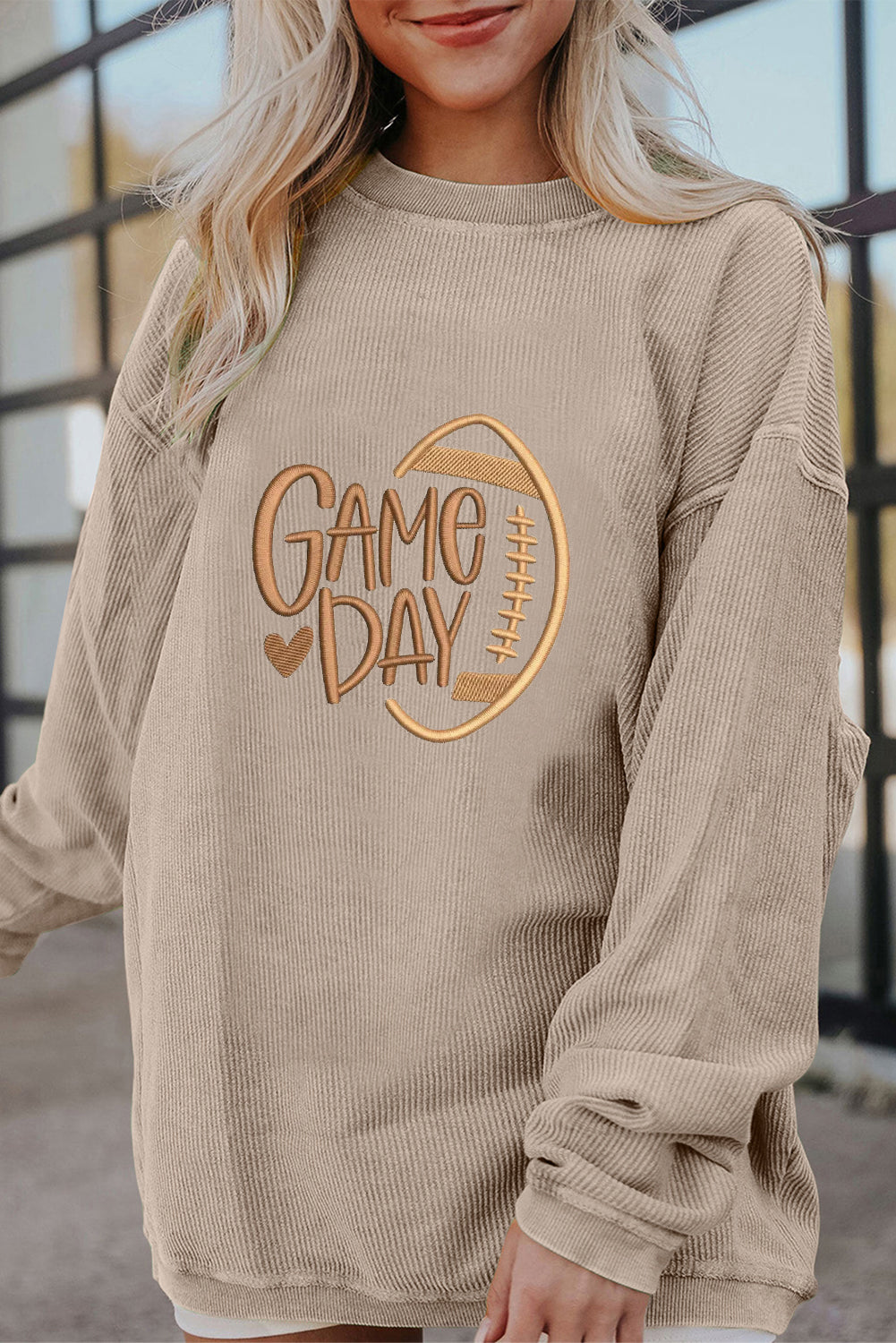Game Day Embroidered Baggy Sweatshirt