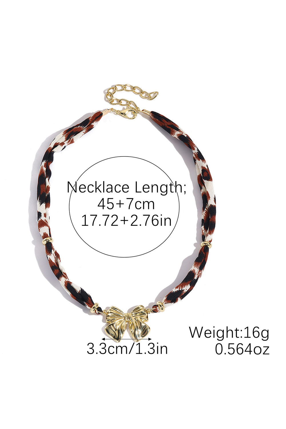 Leopard Bowknot Scarf Necklace
