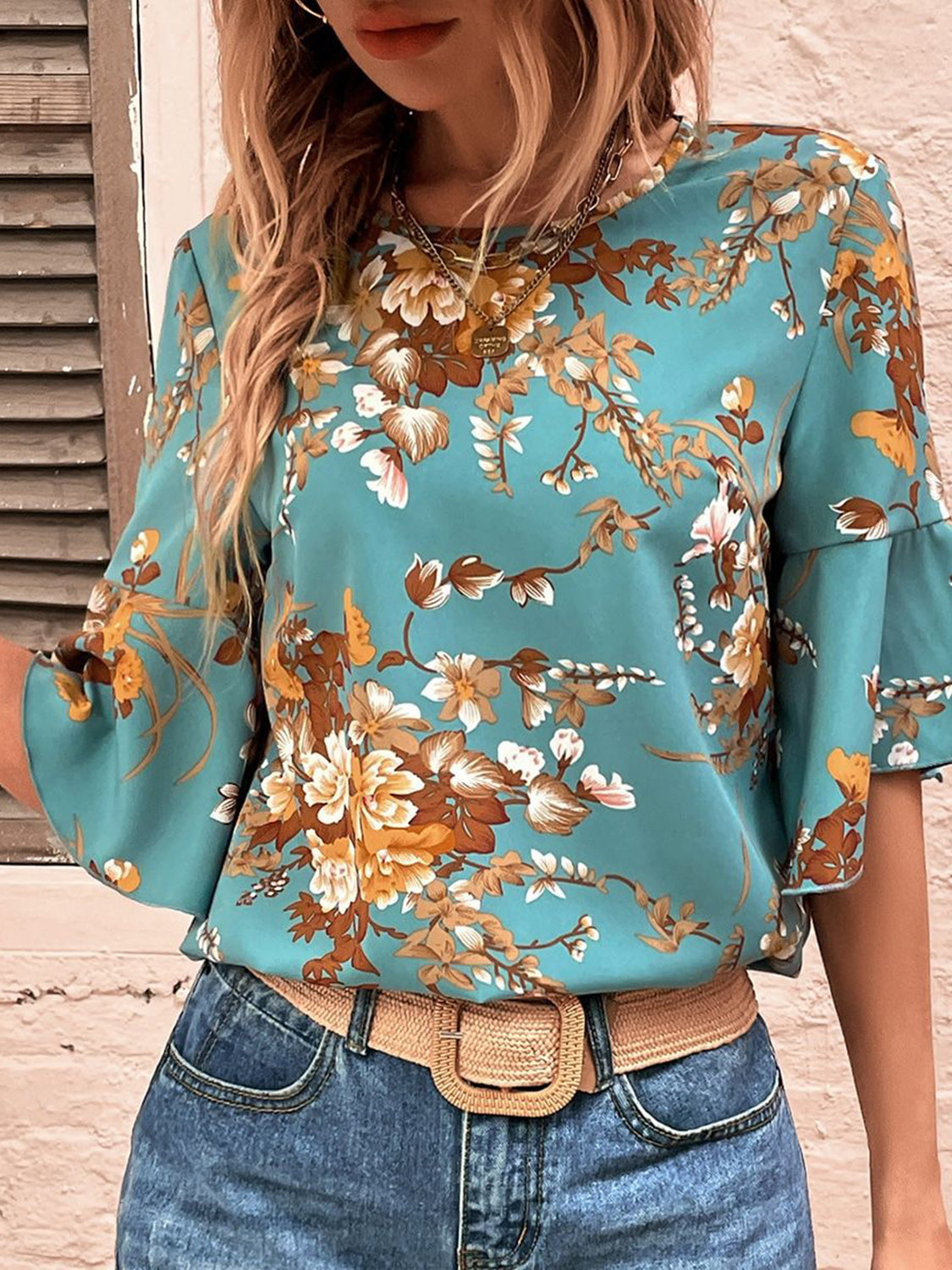 Floral Half Sleeve Blouse