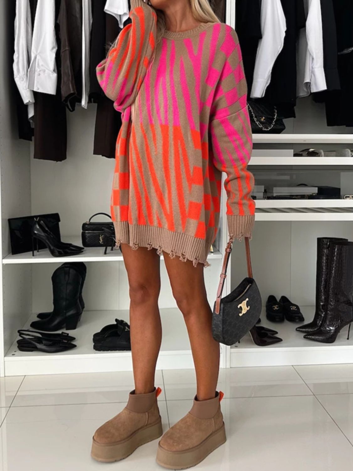 Contrast Oversized Sweater