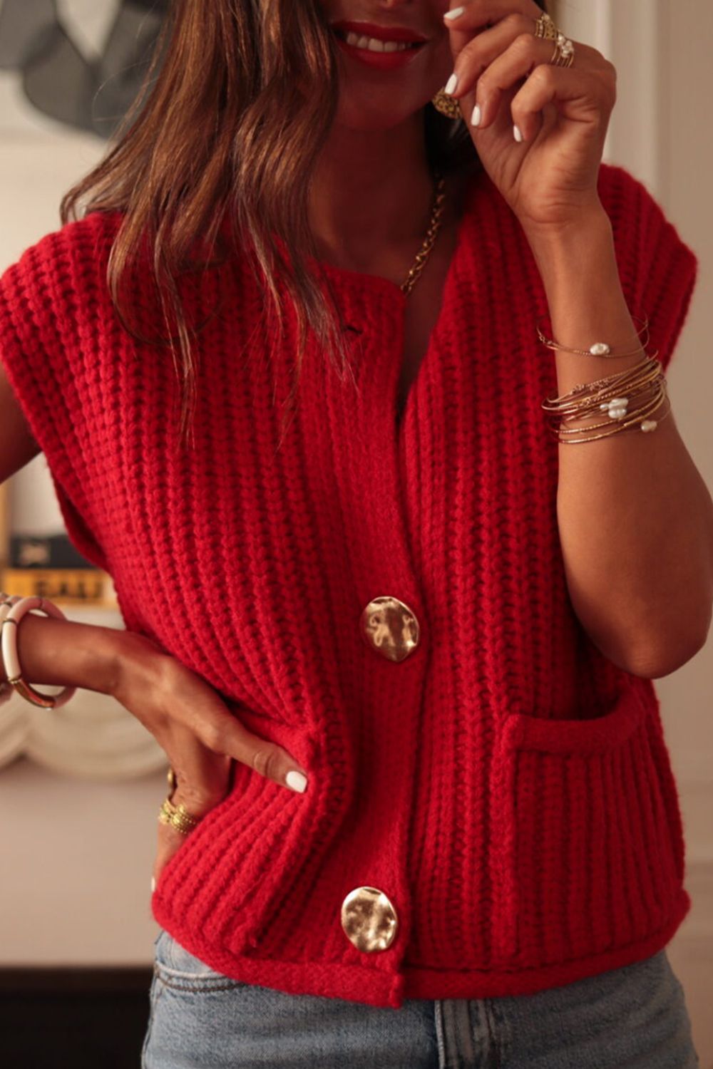 Alina Sweater Vest with Pockets