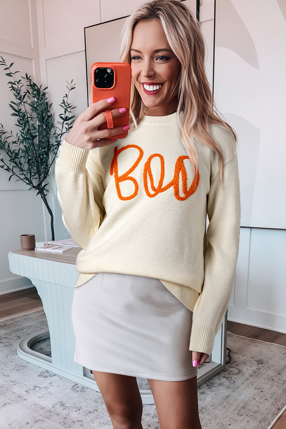 Boo Drop Shoulder Sweater