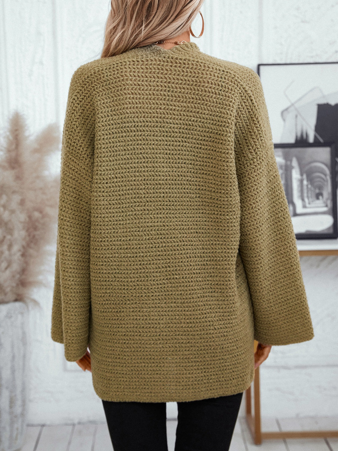 Open Front Pocket Cardigan