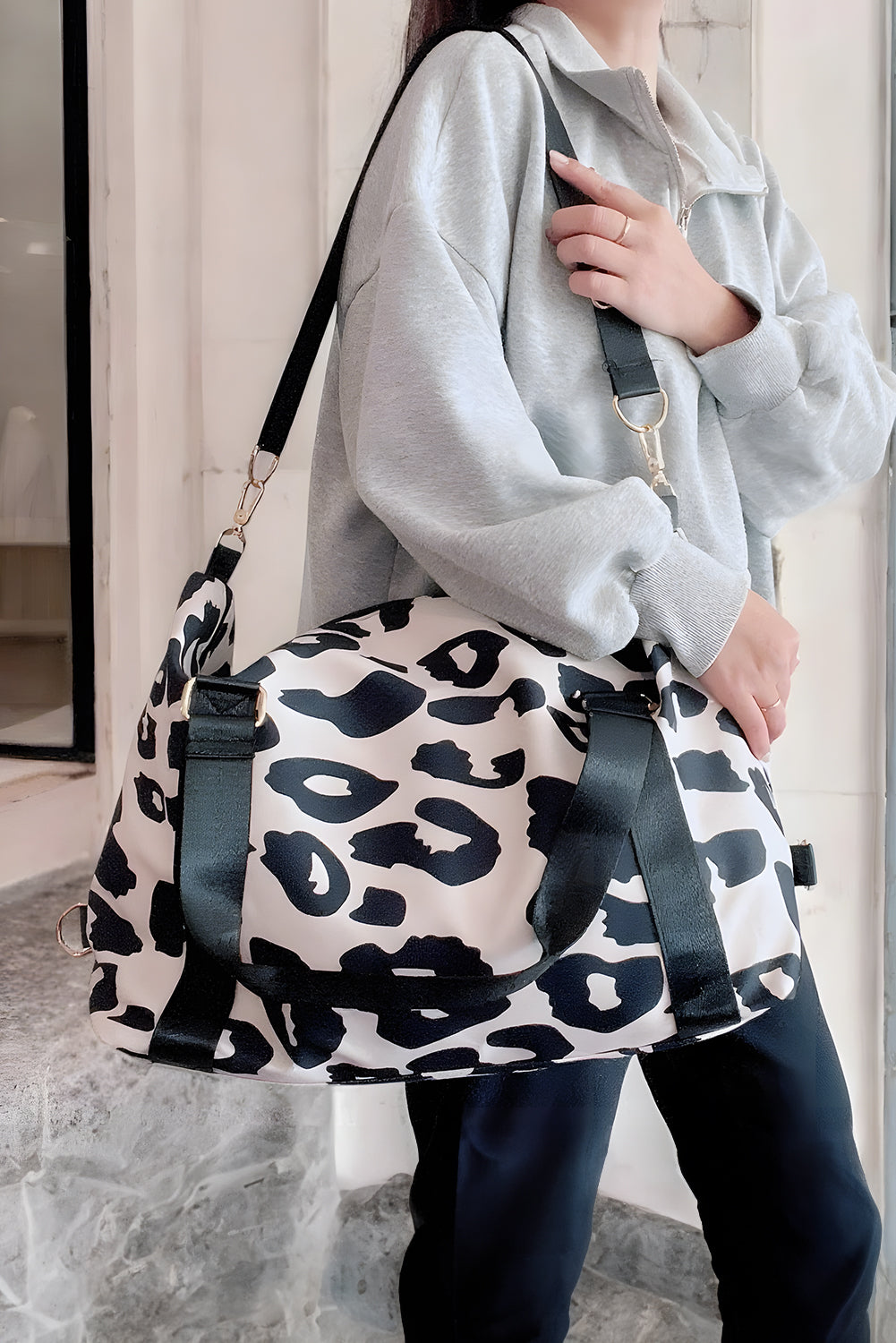 Black Leopard Tote Bag
