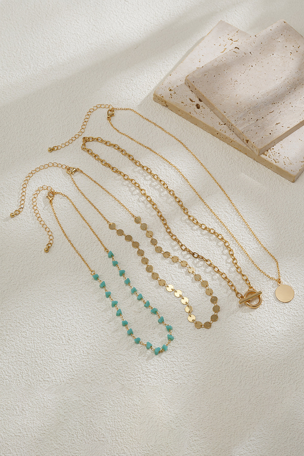 Gold Boho Multi-Layered Necklace Set