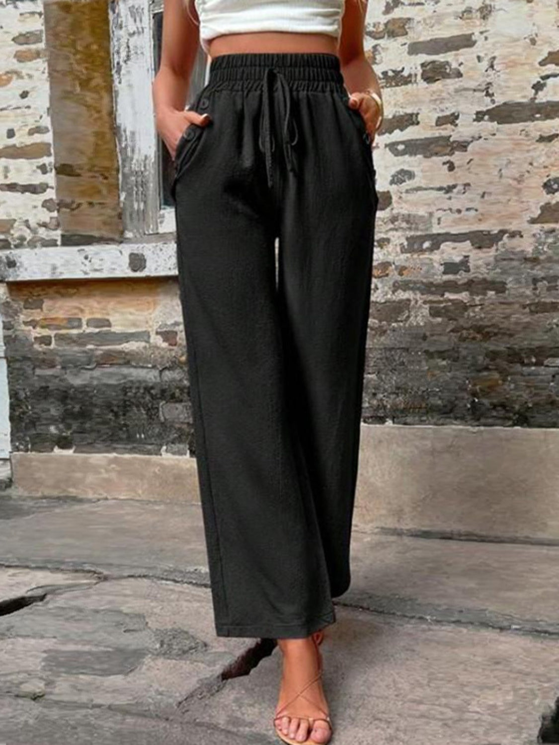 High Waist Wide Leg Pants