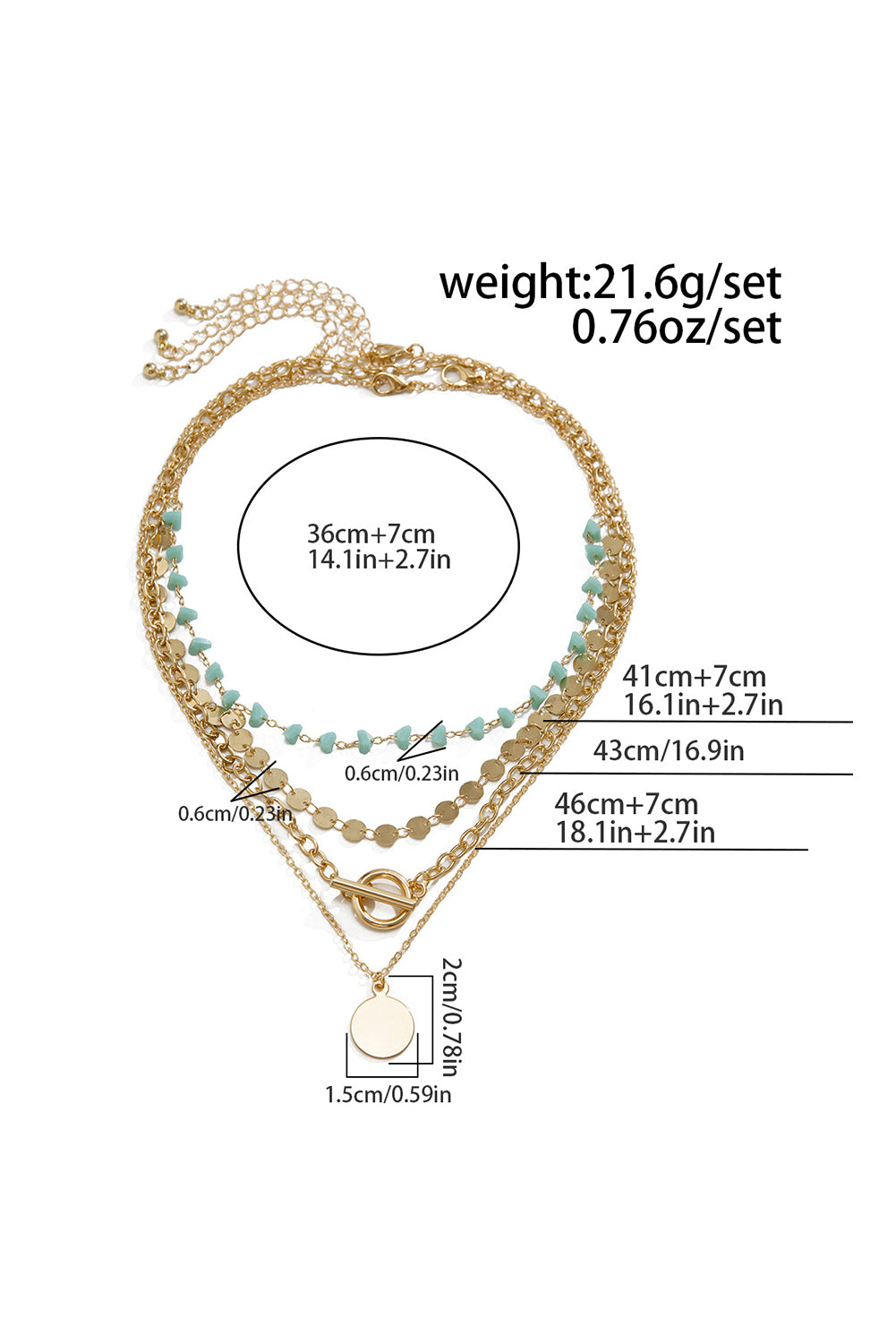 Gold Boho Multi-Layered Necklace Set