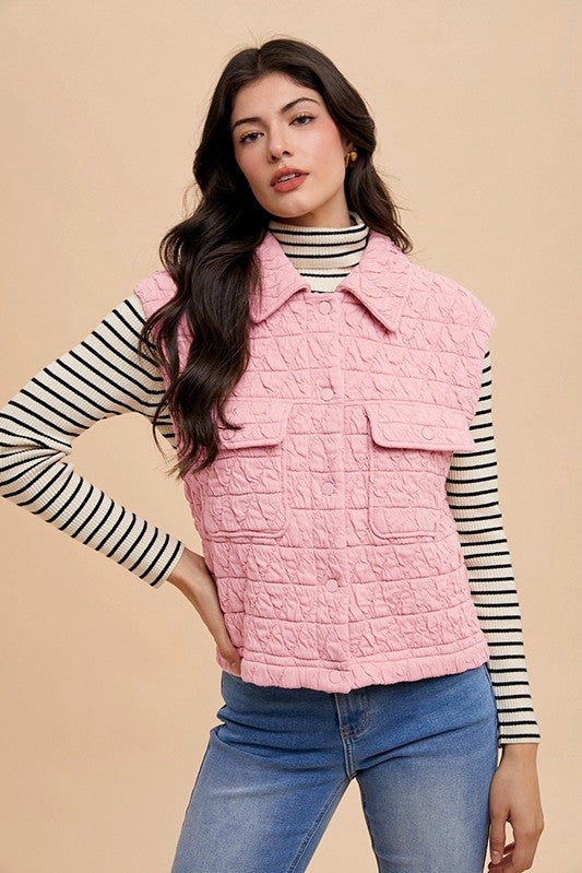 Annie Wear Quilted Snap Down Vest