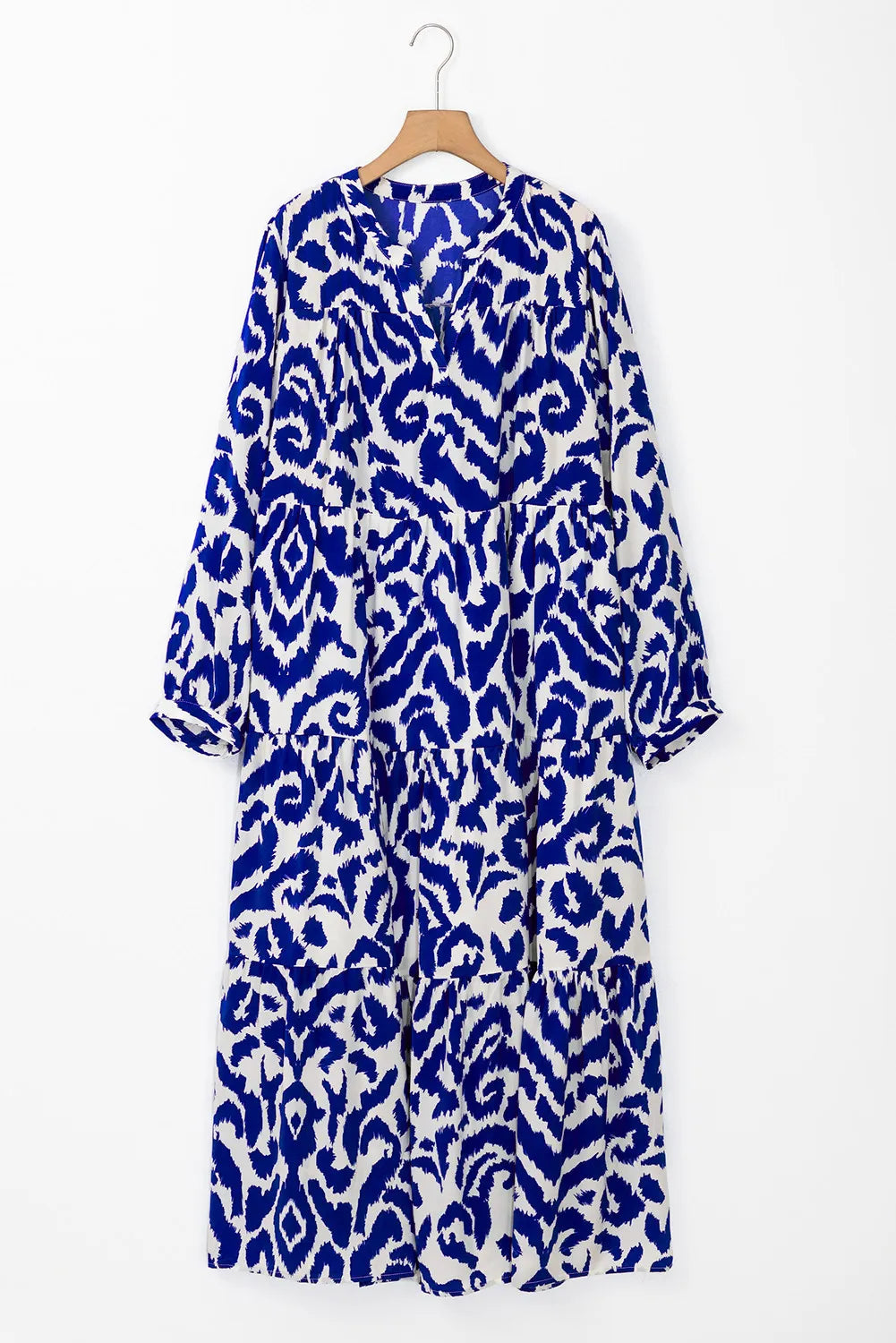 Abstract Tiered Maxi Dress