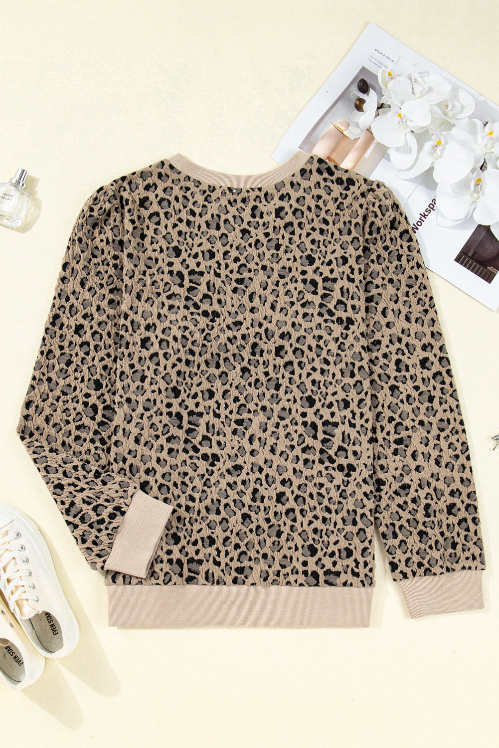 Khaki Leopard Plus Size Top