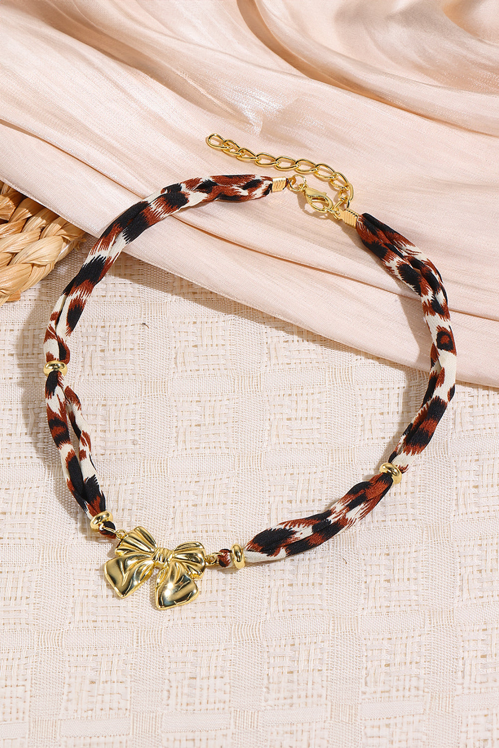 Leopard Bowknot Scarf Necklace