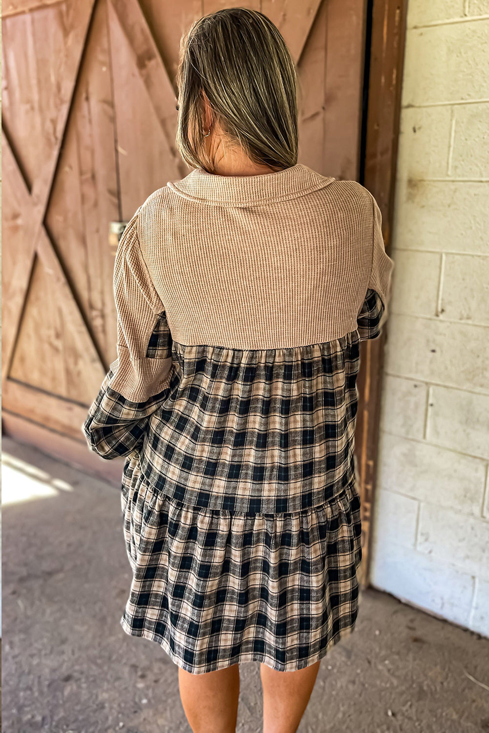 Plaid Patchwork Dress