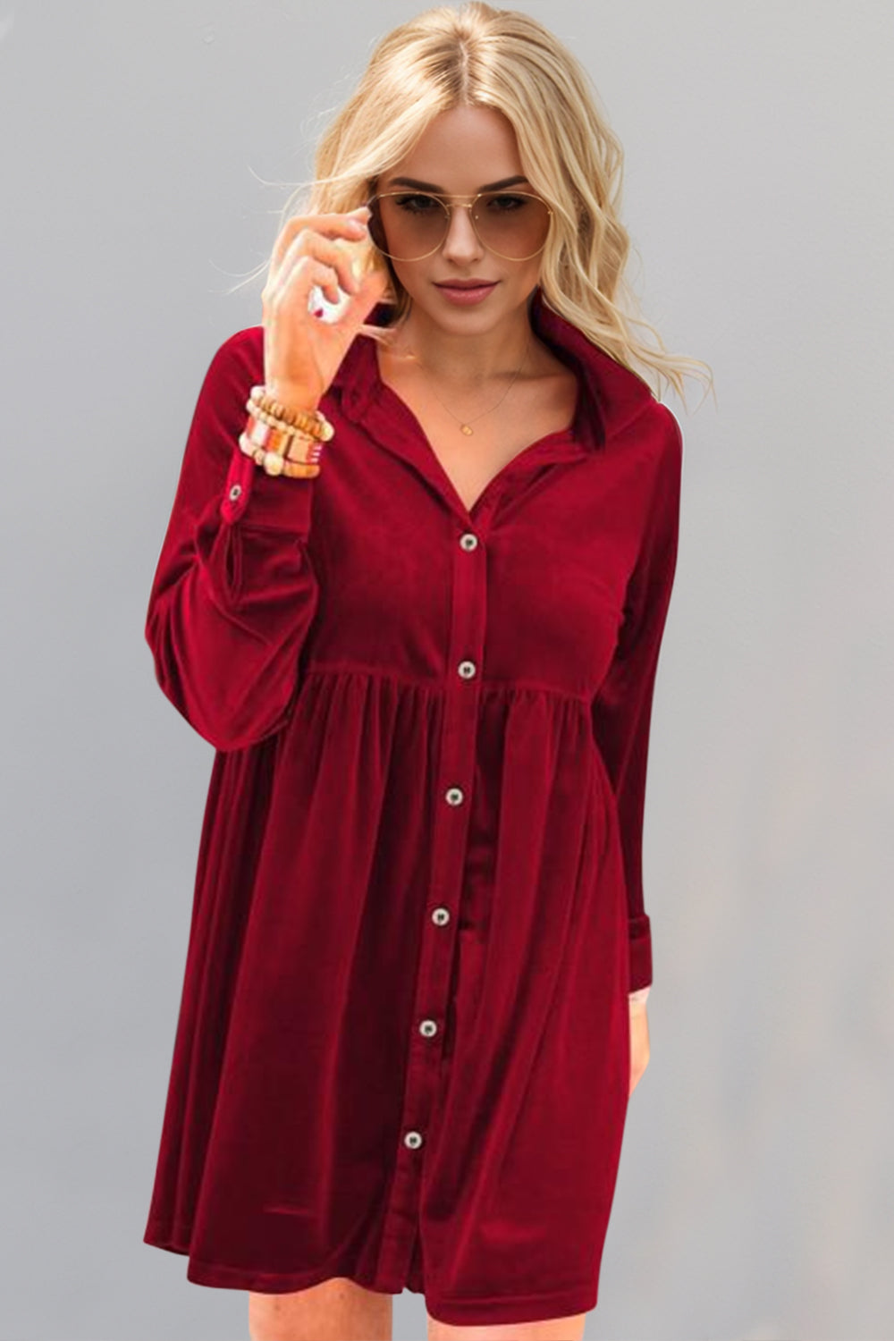 Oh Collared Neck Mini Dress