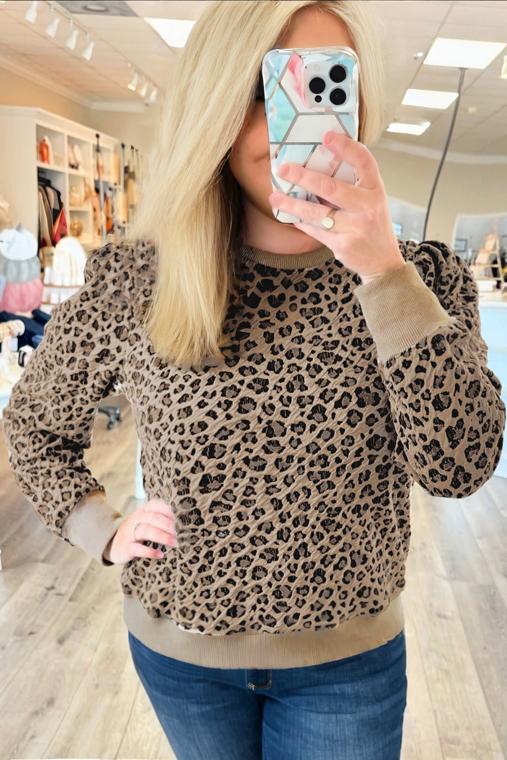 Khaki Leopard Plus Size Top
