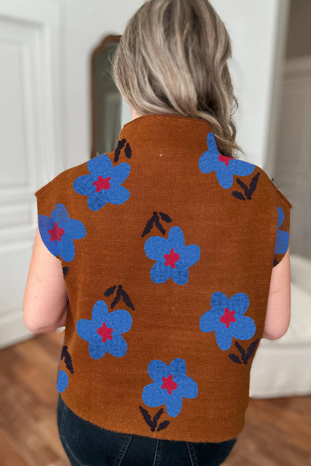 Vintage Floral Sweater Vest