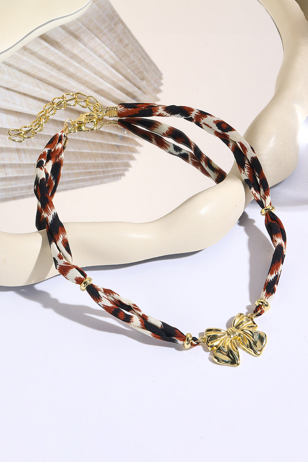 Leopard Bowknot Scarf Necklace