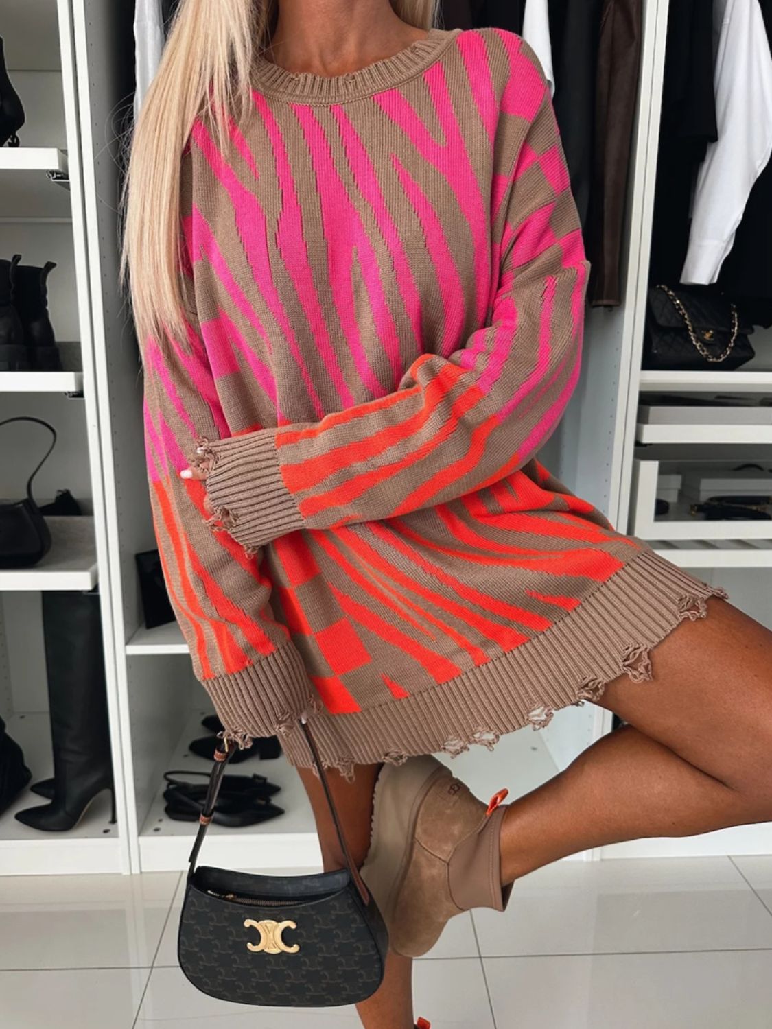Contrast Oversized Sweater