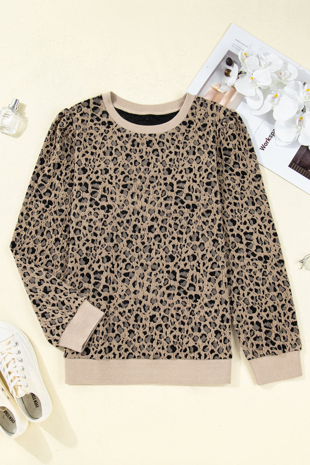 Khaki Leopard Plus Size Top