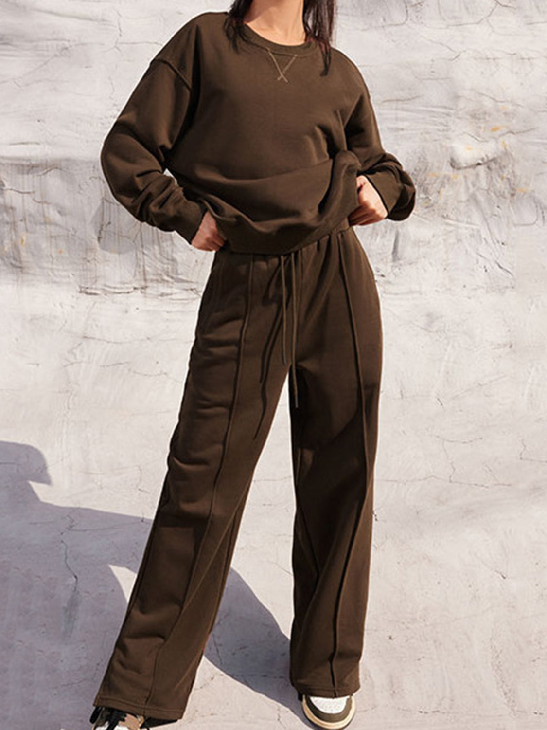 Pullover Top and Elastic Waist Pants Set