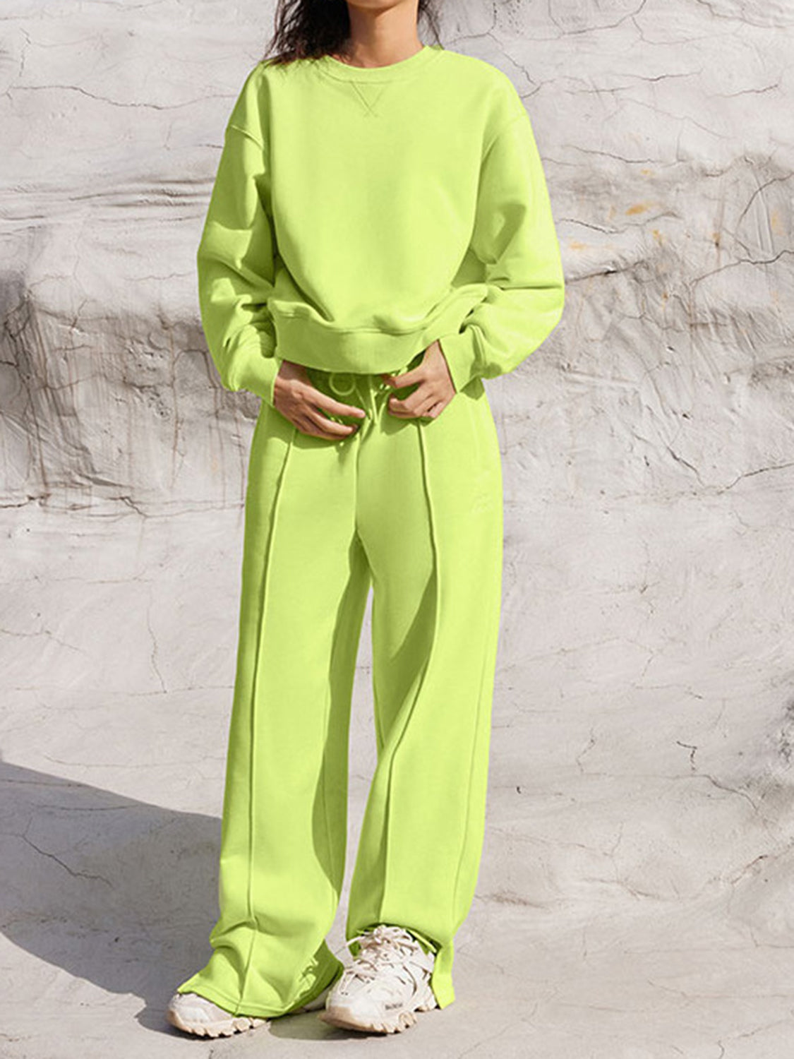 Pullover Top and Elastic Waist Pants Set