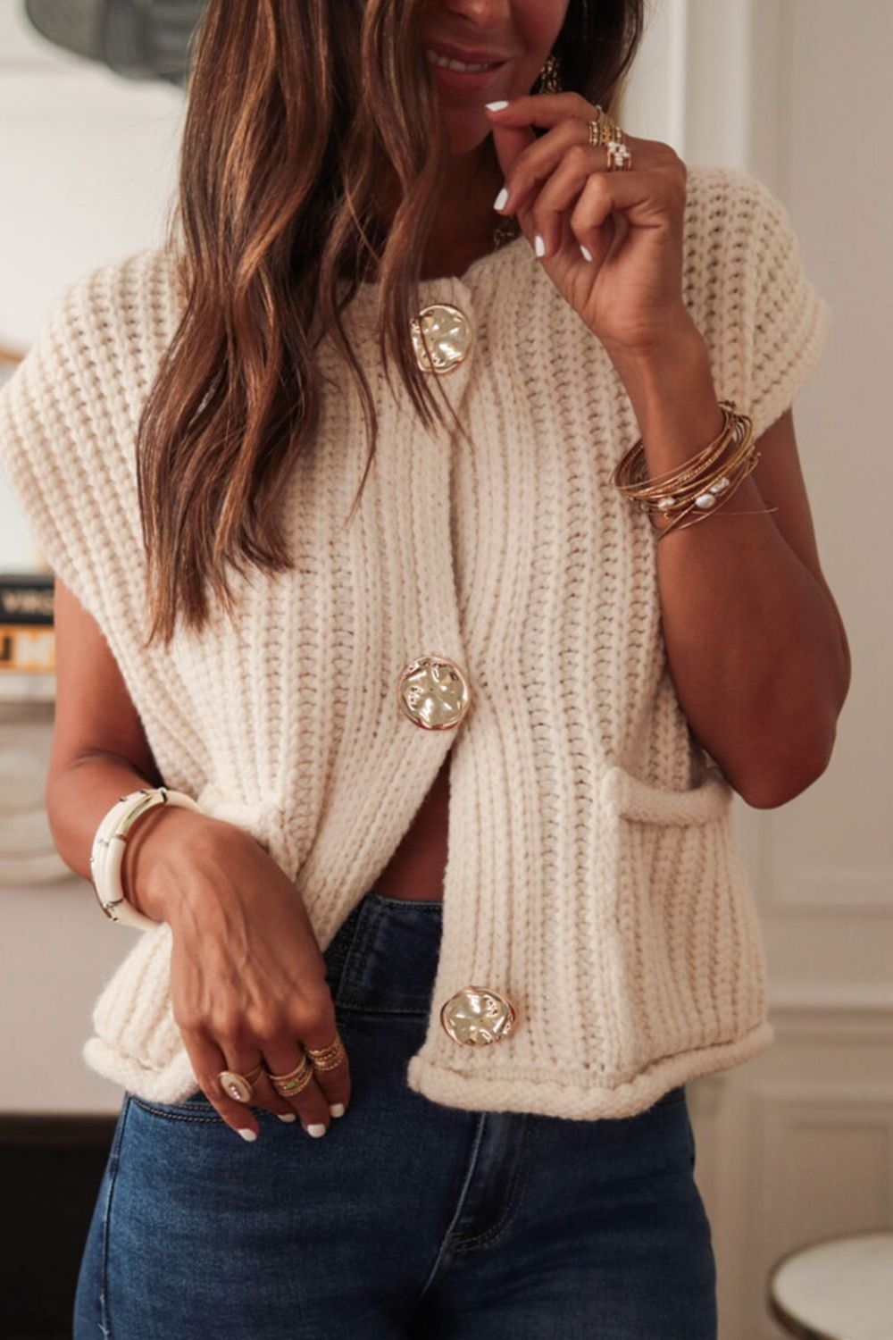 Alina Sweater Vest with Pockets
