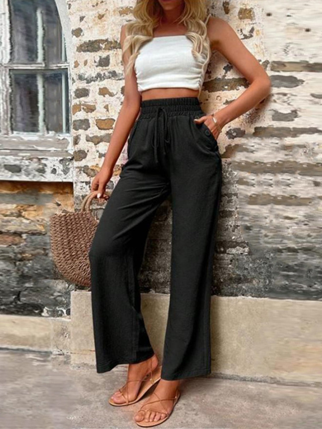 High Waist Wide Leg Pants