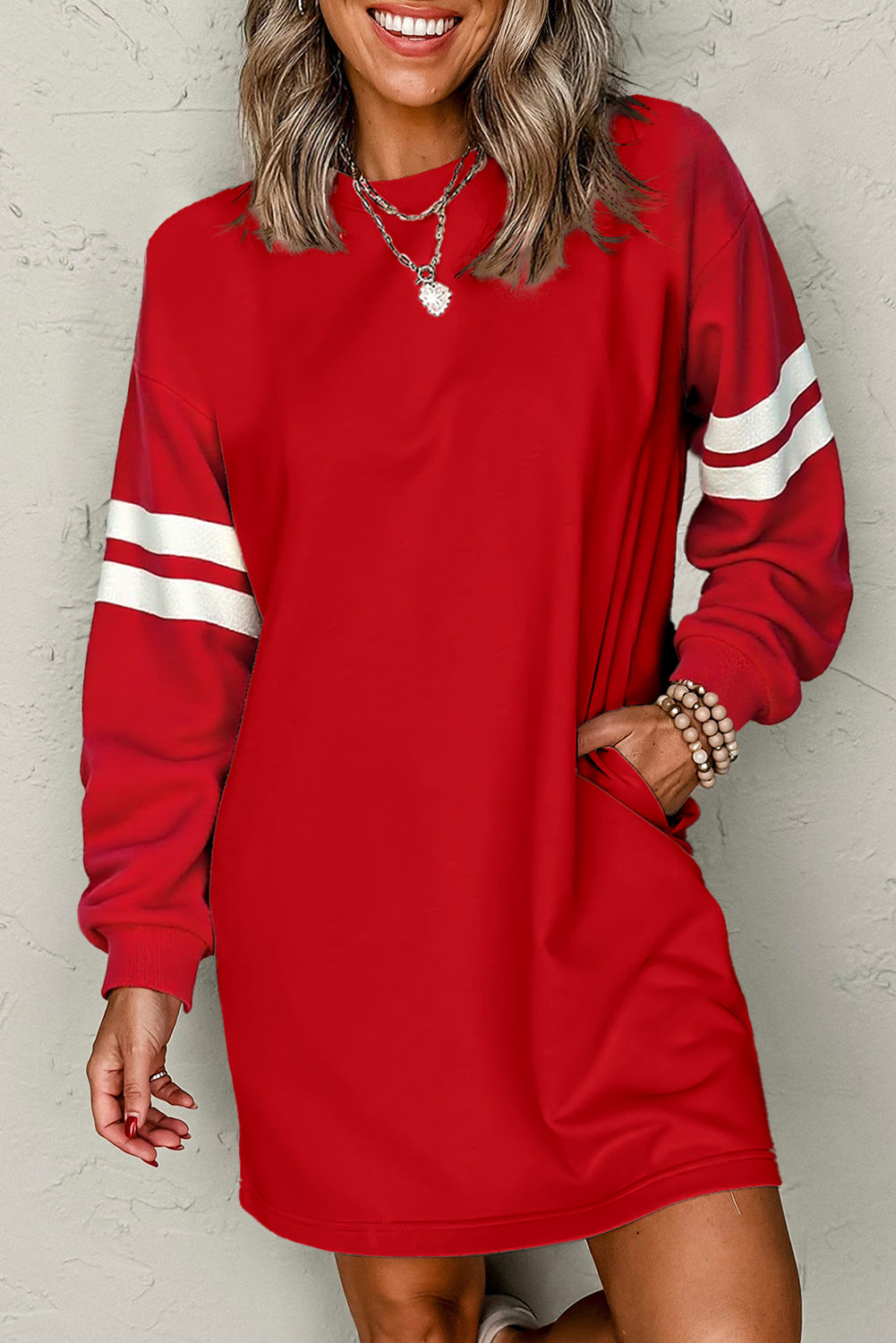 Varsity Stripe Loose Mini Dress
