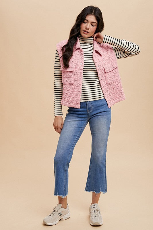 Annie Wear Quilted Snap Down Vest