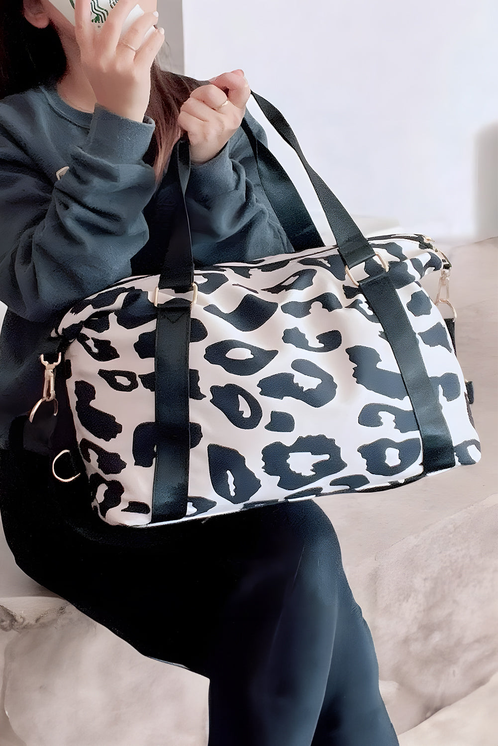 Black Leopard Tote Bag