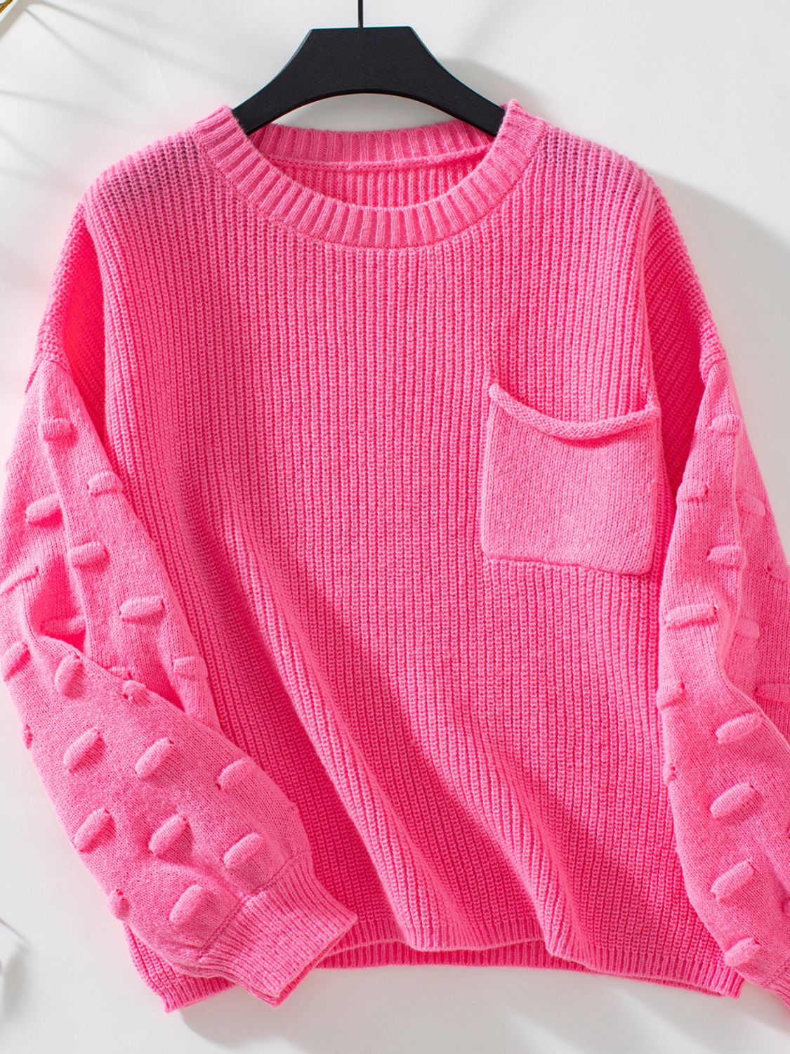 Cable Knit Drop Shoulder Sweater