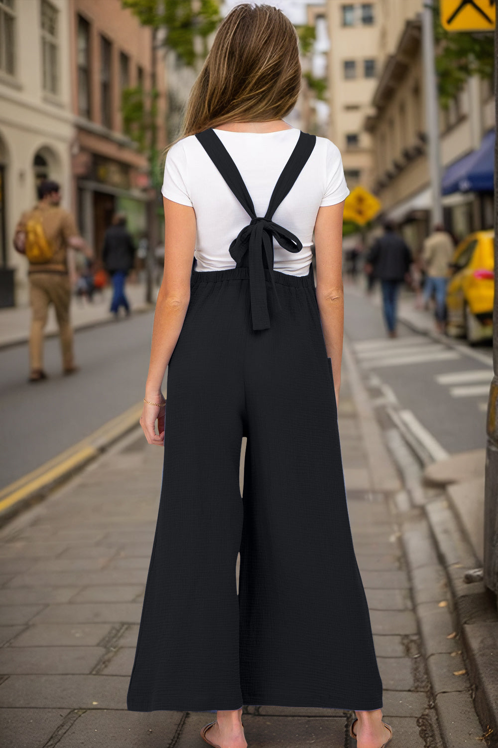 Wide Leg Overalls with Pockets