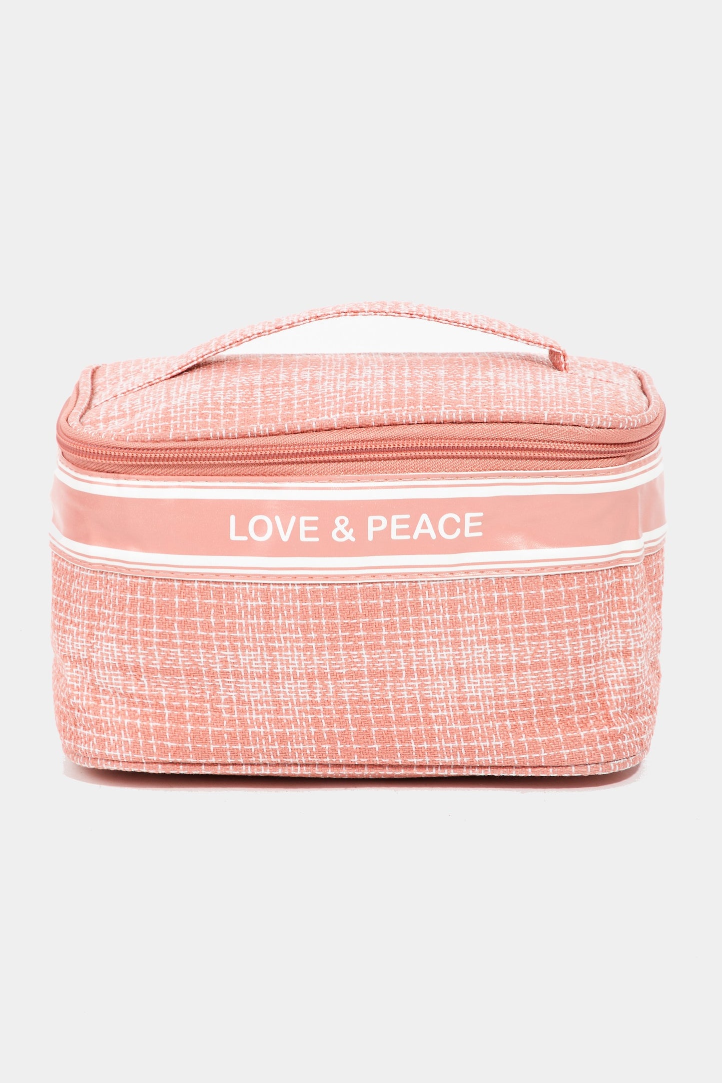 Love & Peace Striped Cosmetic Bag