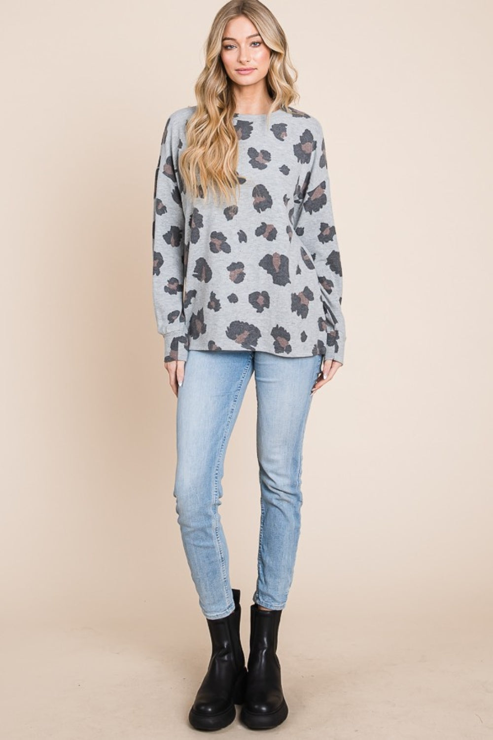 Leopard Drop Shoulder T-Shirt