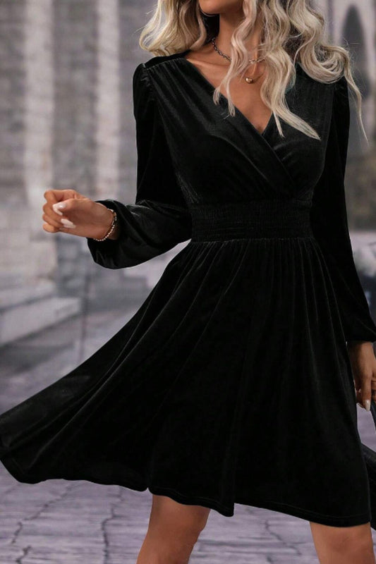 Surplice Velvet Dress