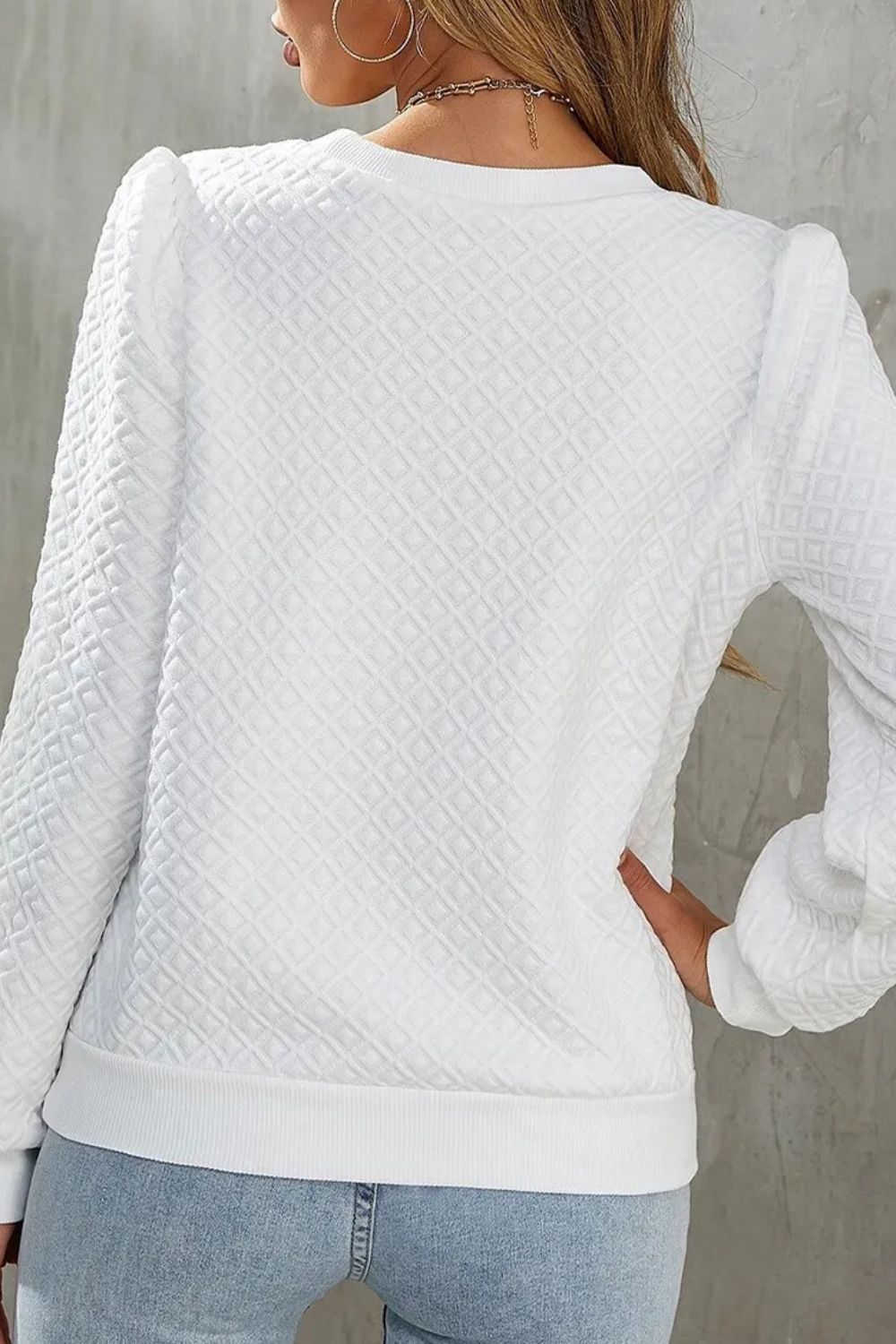 Textured Long Sleeve Top