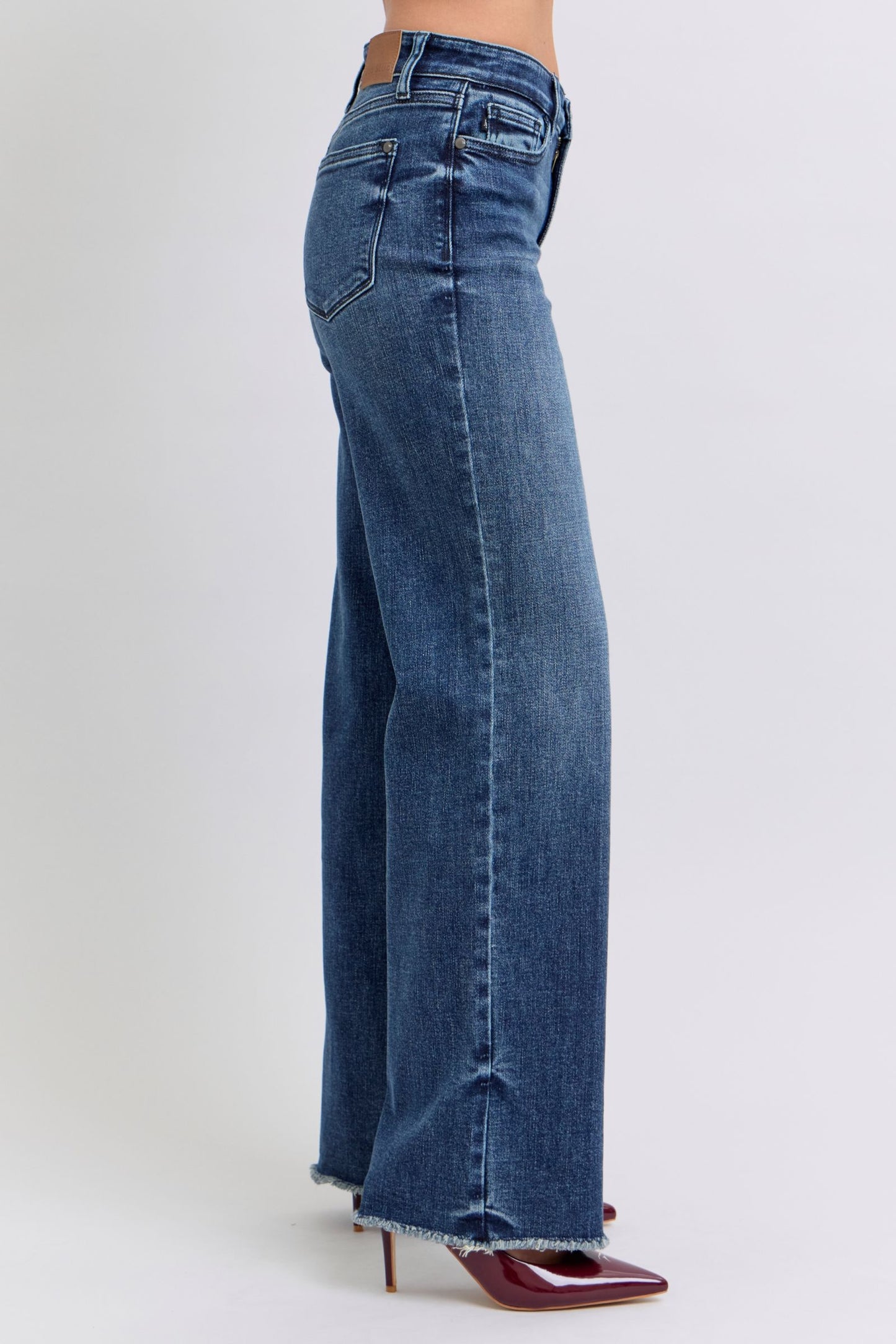 Judy Blue Raw Hem Mid Rise Jeans