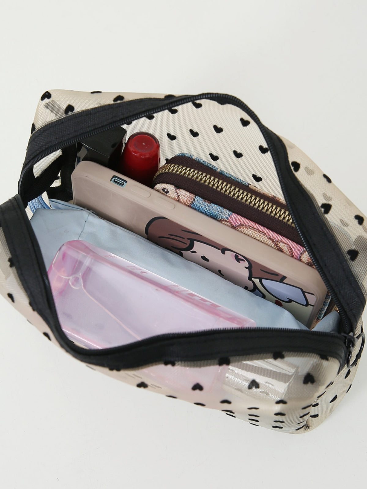 4- Piece Heart Cosmetic Bags