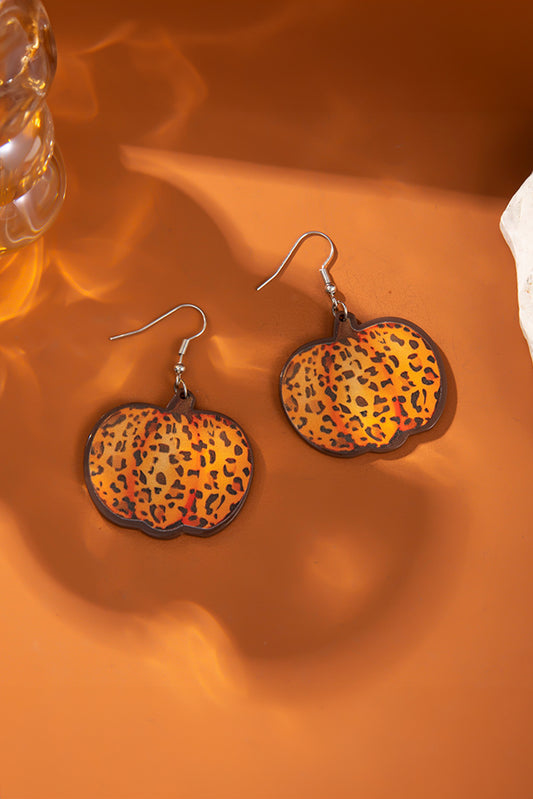 Orange Leopard Pumpkin Earrings