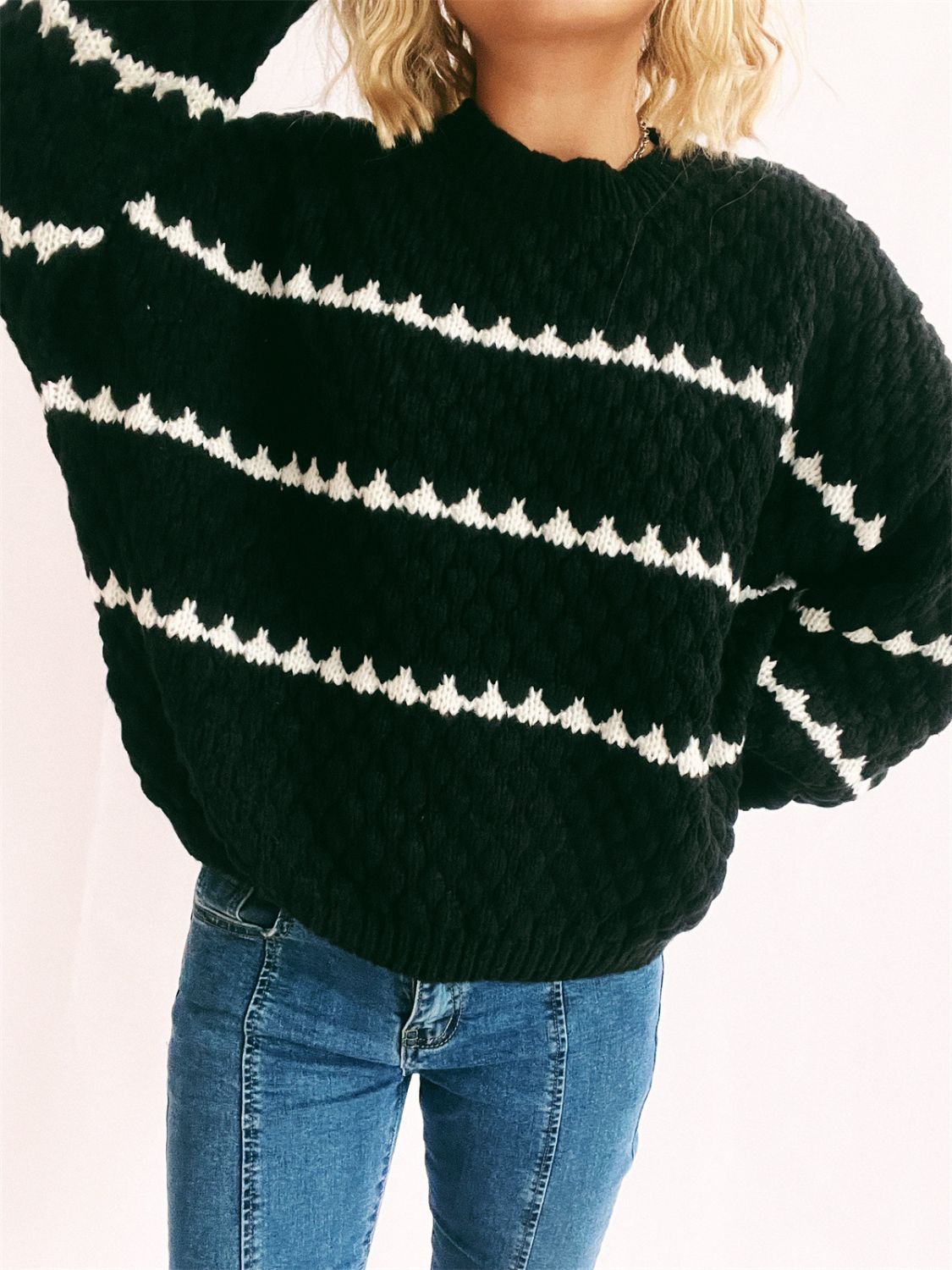 Contrast Stripes Sweater