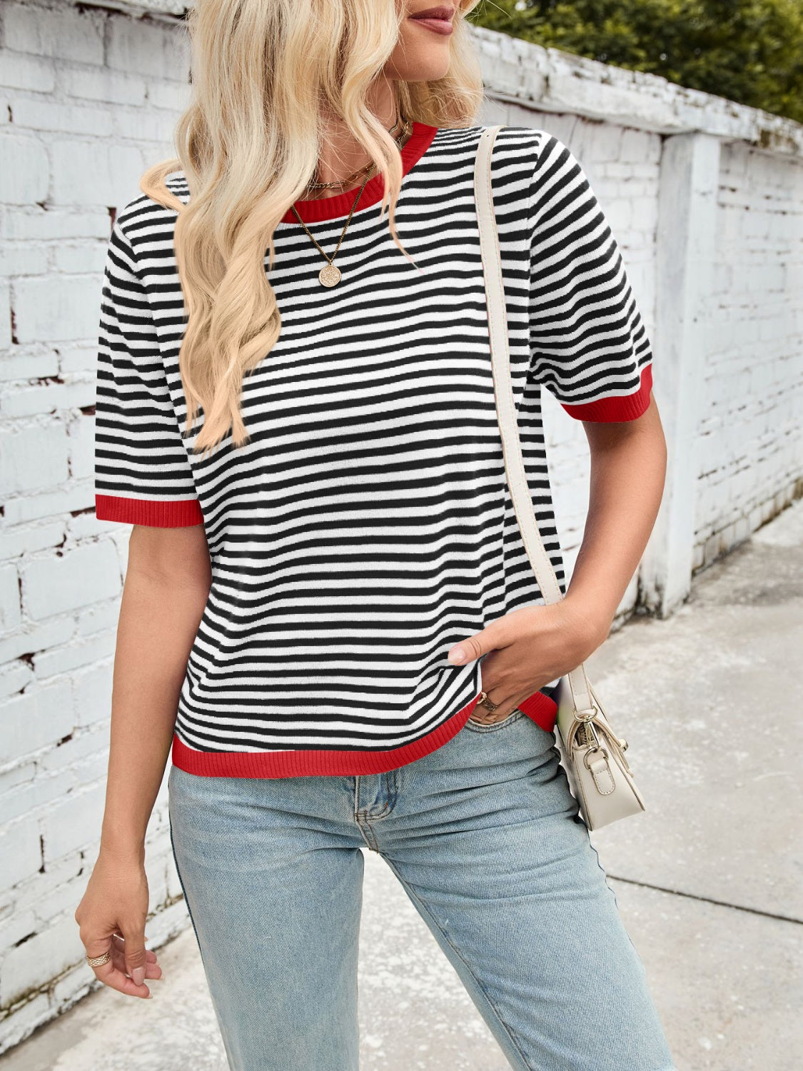 Lovelet Striped Contrast Top