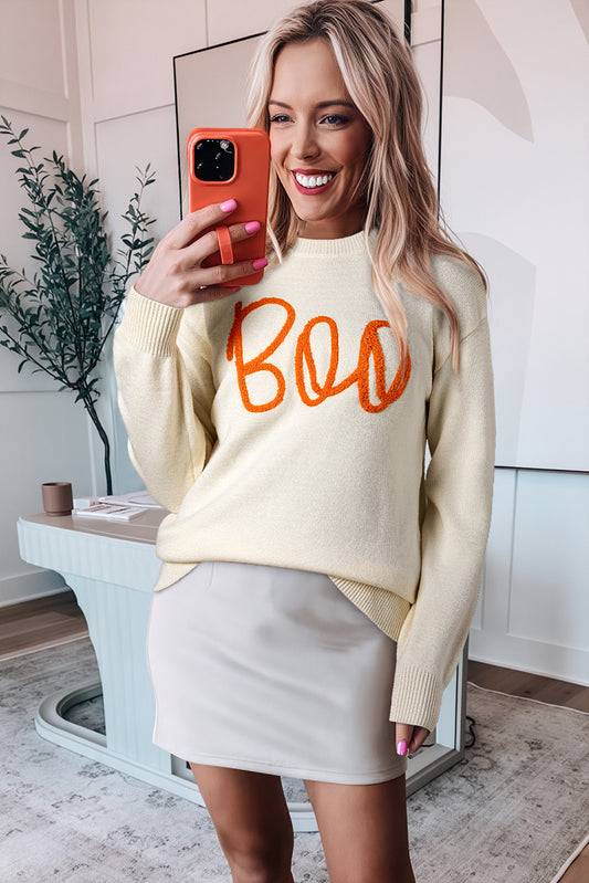Boo Drop Shoulder Sweater