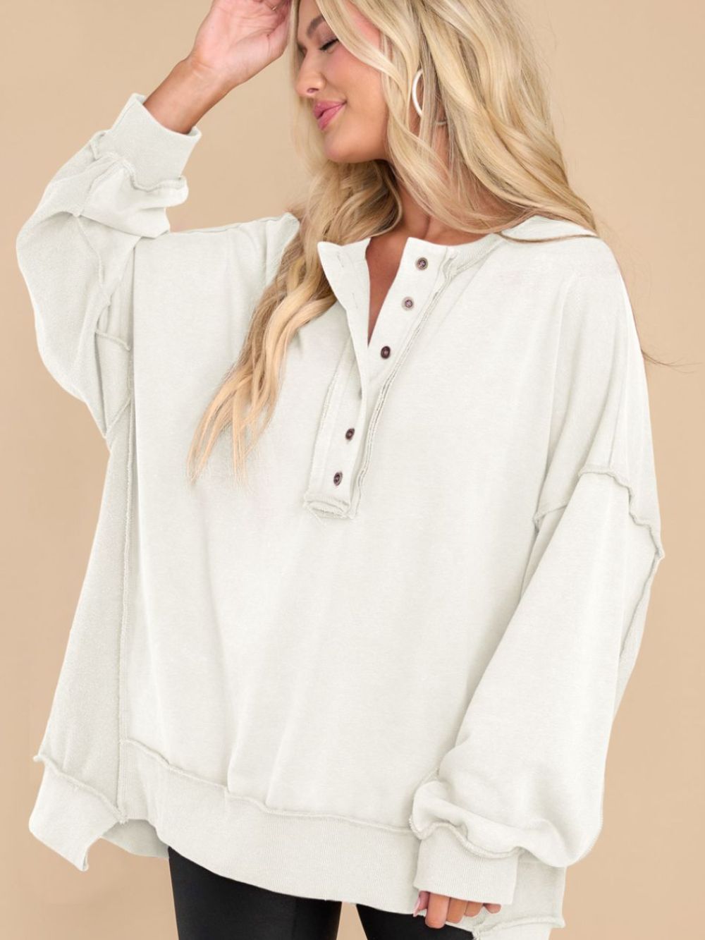 Henley Oversized Sweatshirt