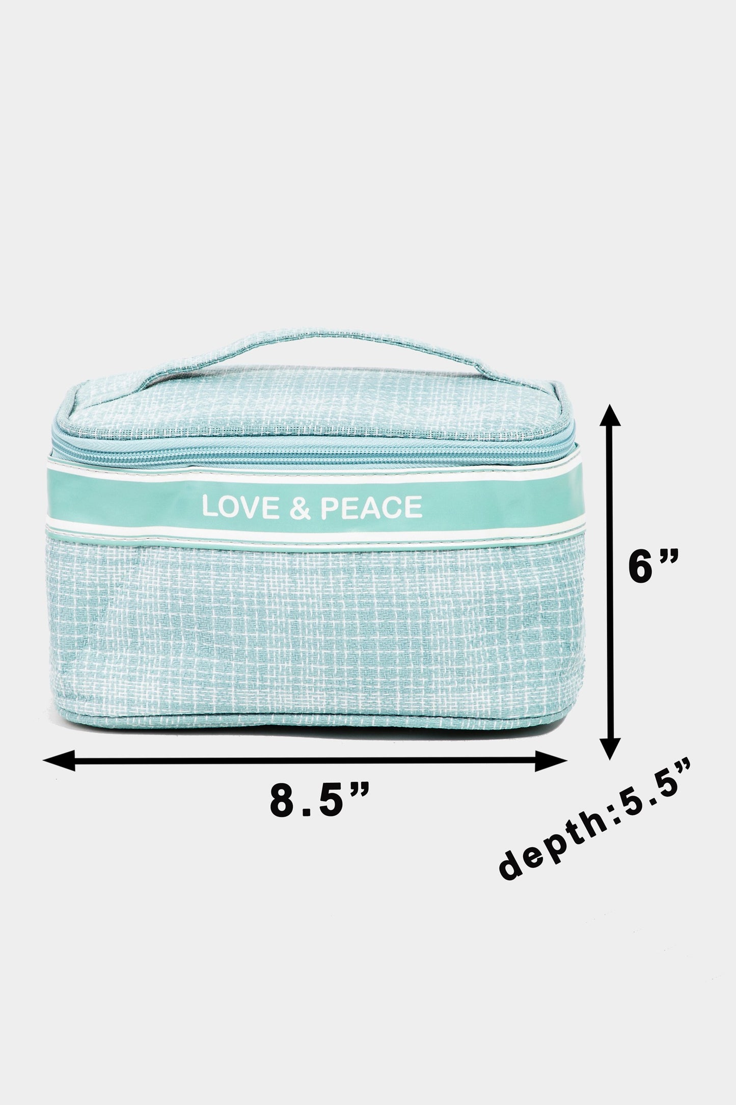 Love & Peace Striped Cosmetic Bag