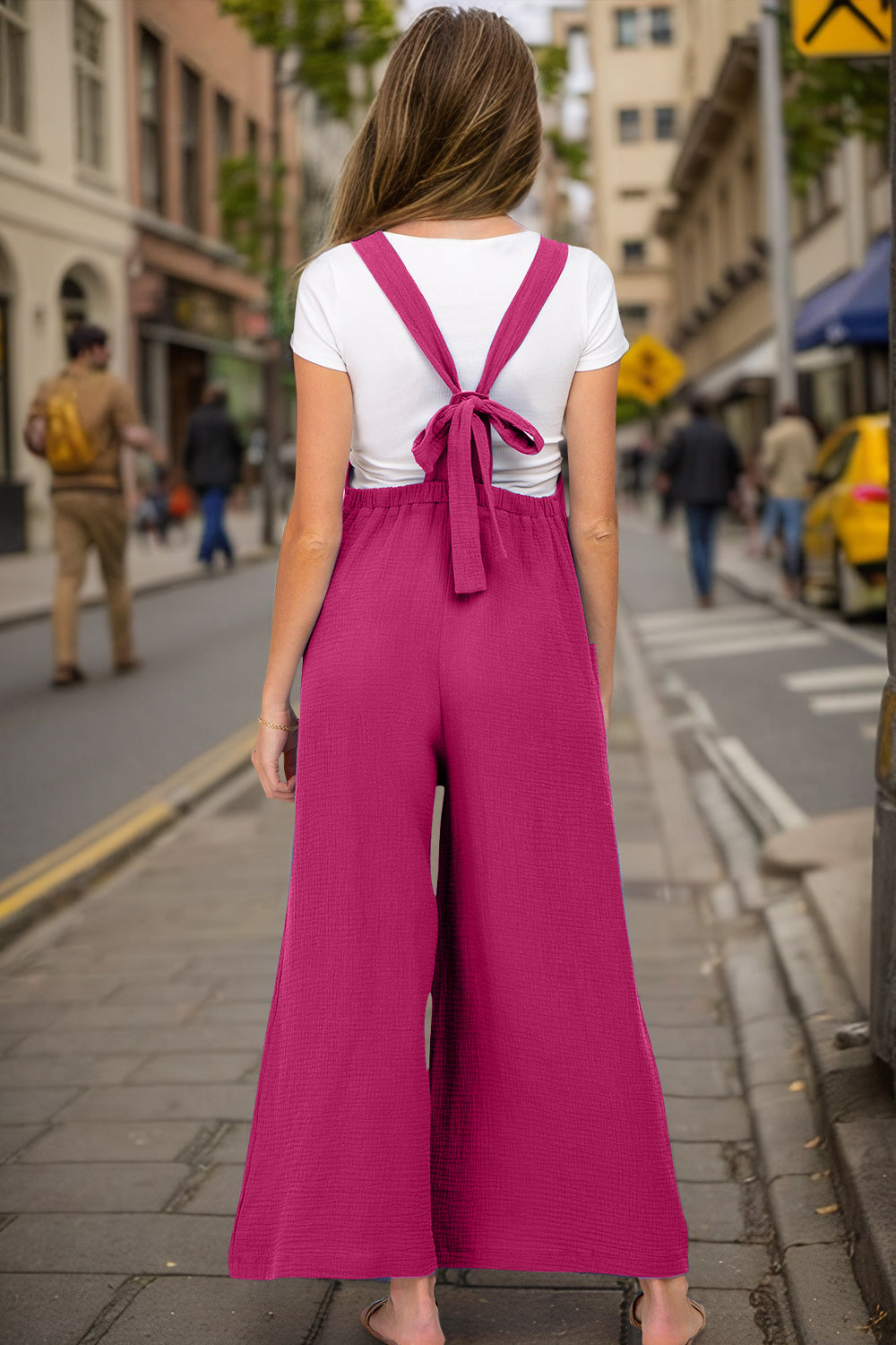 Wide Leg Overalls with Pockets