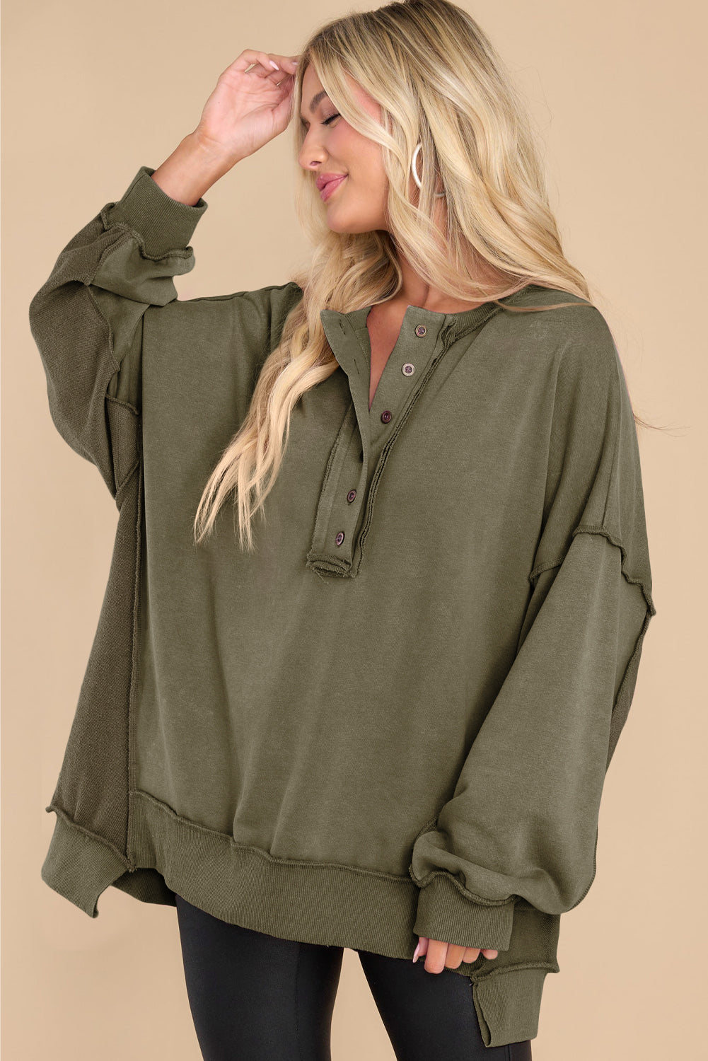 Henley Oversized Sweatshirt