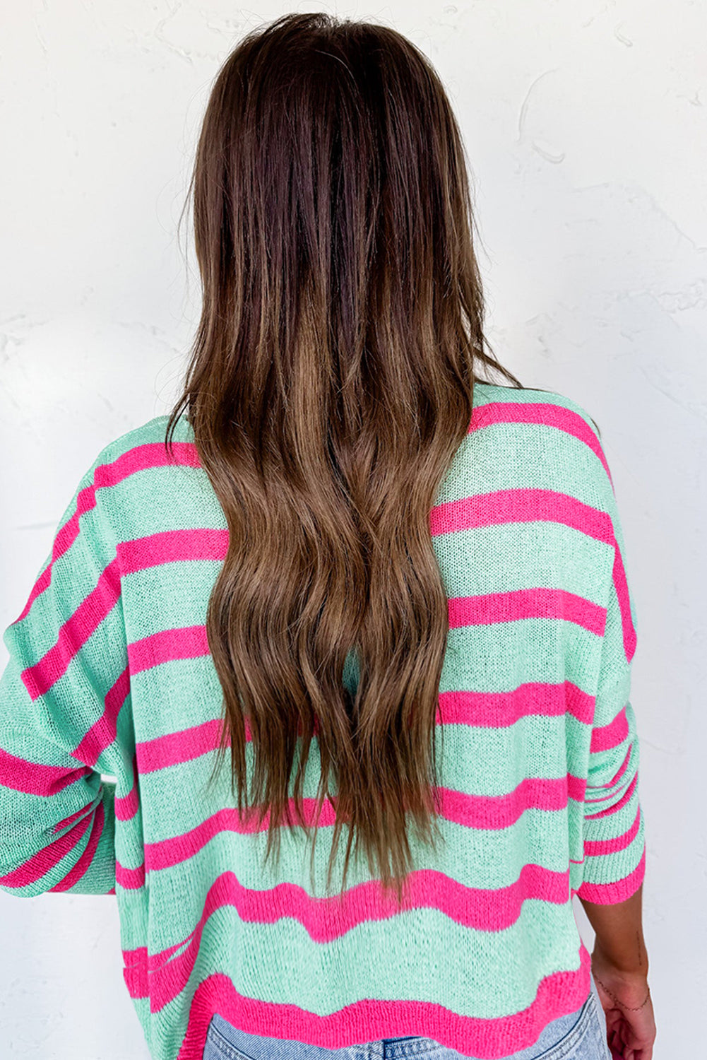 Mint Striped Knit Sweater