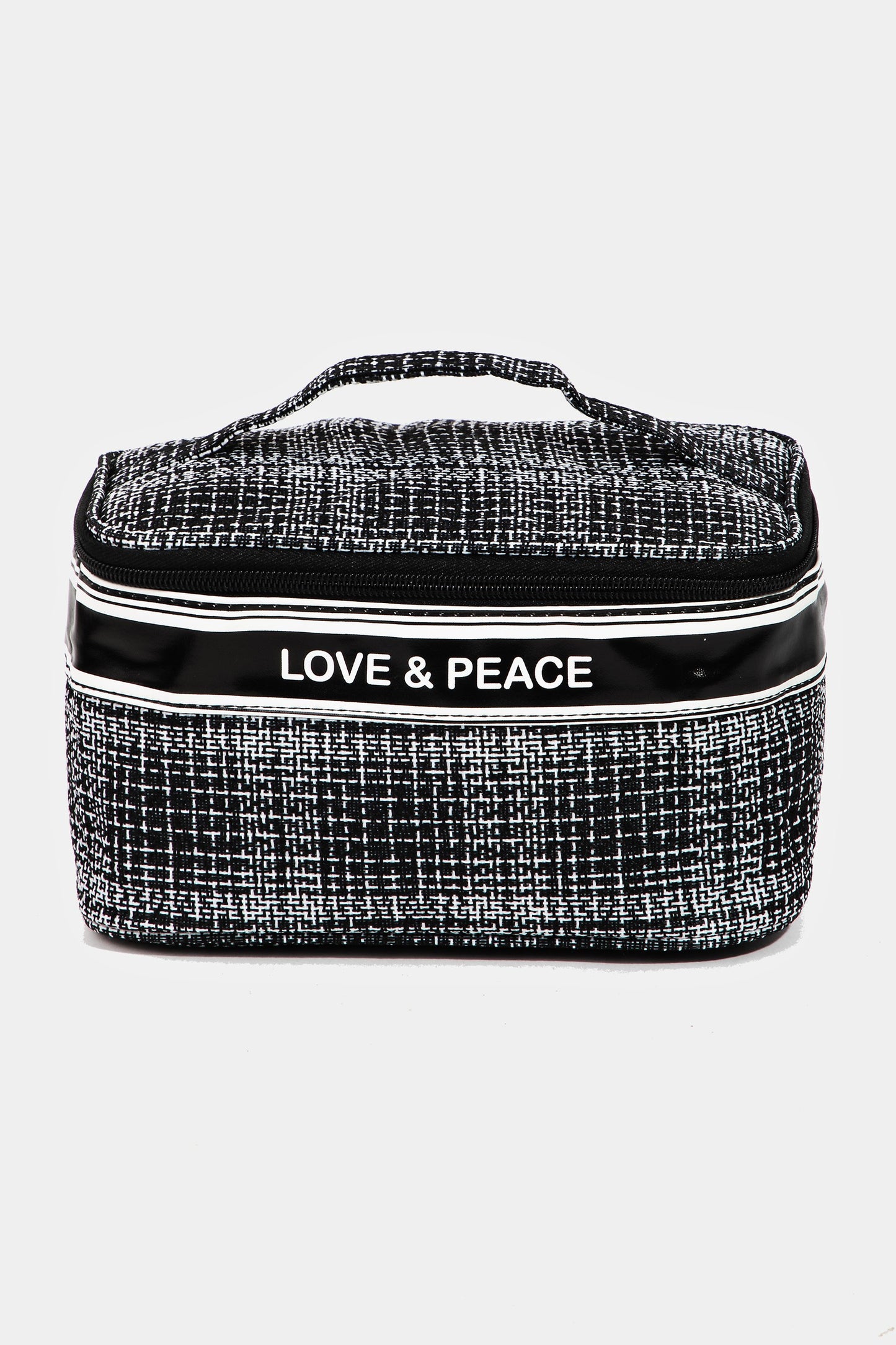 Love & Peace Striped Cosmetic Bag