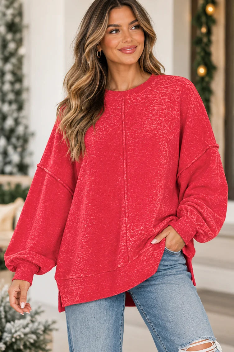 (Pre-Order) Brushed Melange Hacci Oversized Sweater