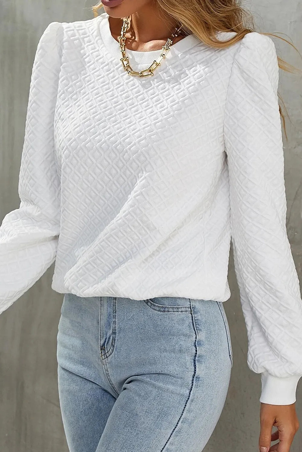 Textured Long Sleeve Top