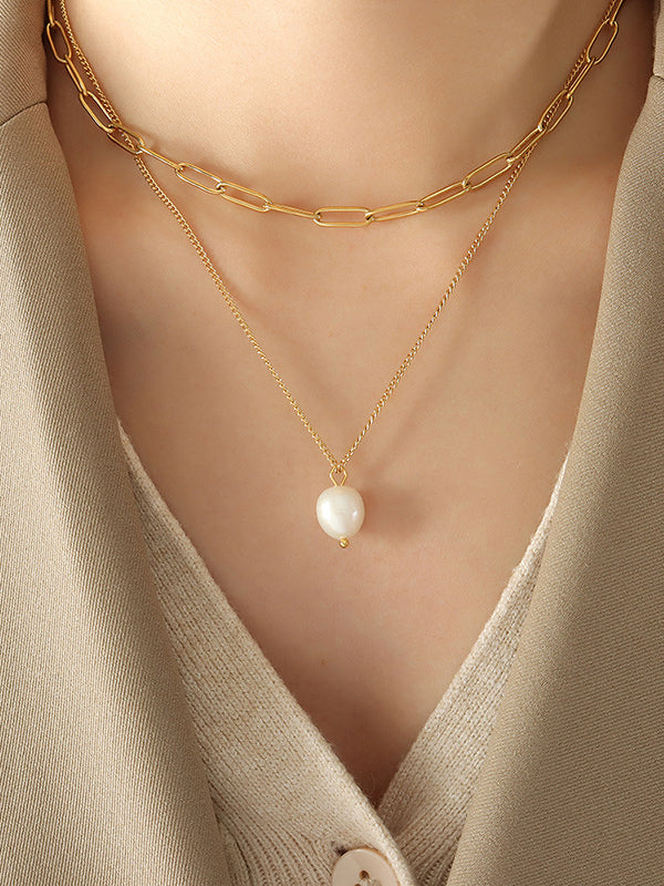 Freshwater Pearl Double-Layered Necklace